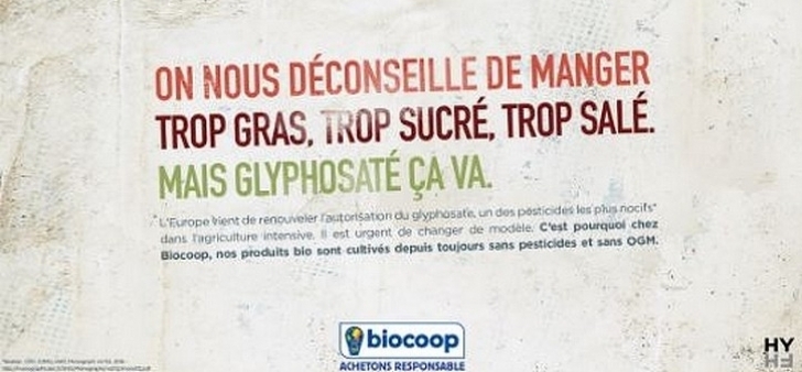 ''Le glyphosate, ça va'' interroge Biocoop ''Le glyphosate, ça va'' interroge Biocoop