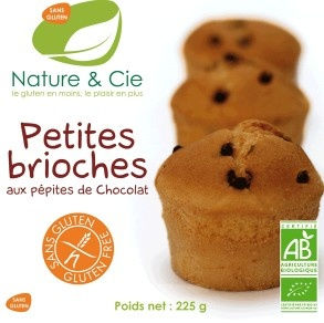 Nature & Cie Petites brioches aux pépites de chocolat Sans Gluten  225g